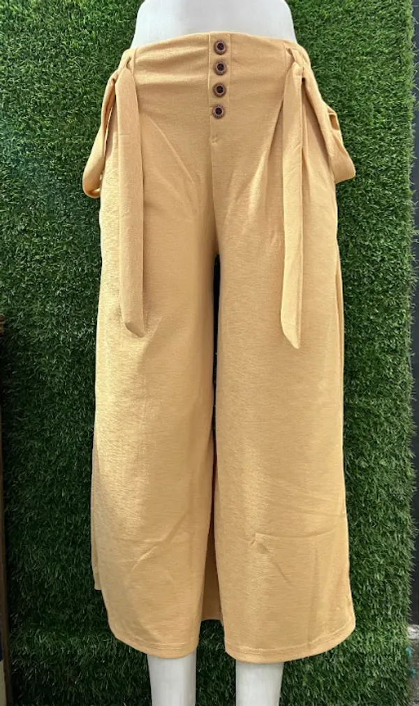 Beige_Breathable_Cotton_Palazzo_With_Belt_For_Girls
