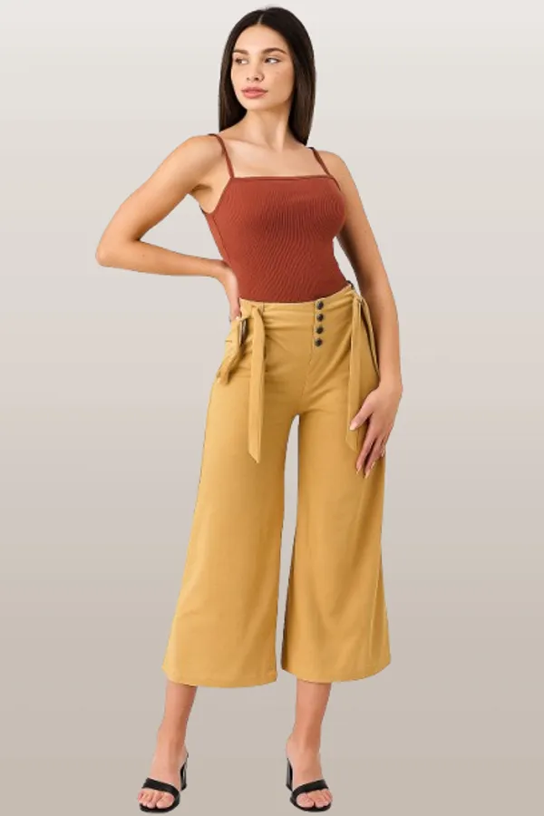Beige_Breathable_Cotton_Palazzo_With_Belt_For_Girls