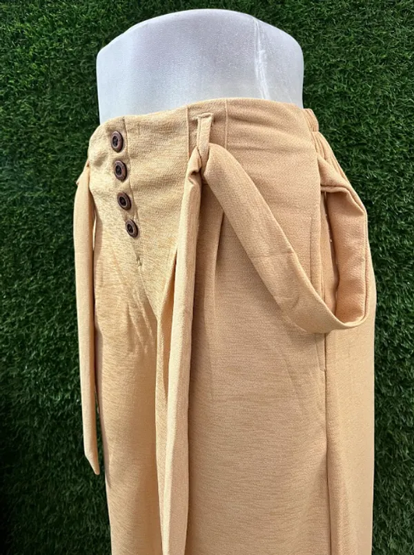 Beige_Breathable_Cotton_Palazzo_With_Belt_For_Girls