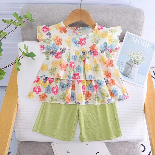 Green_Trendy_&_Comfortable_Ruffle_Top_Pant_Set_For_Girls