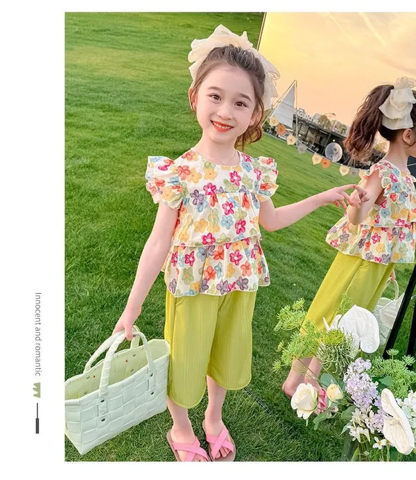 Green_Trendy_&_Comfortable_Ruffle_Top_Pant_Set_For_Girls