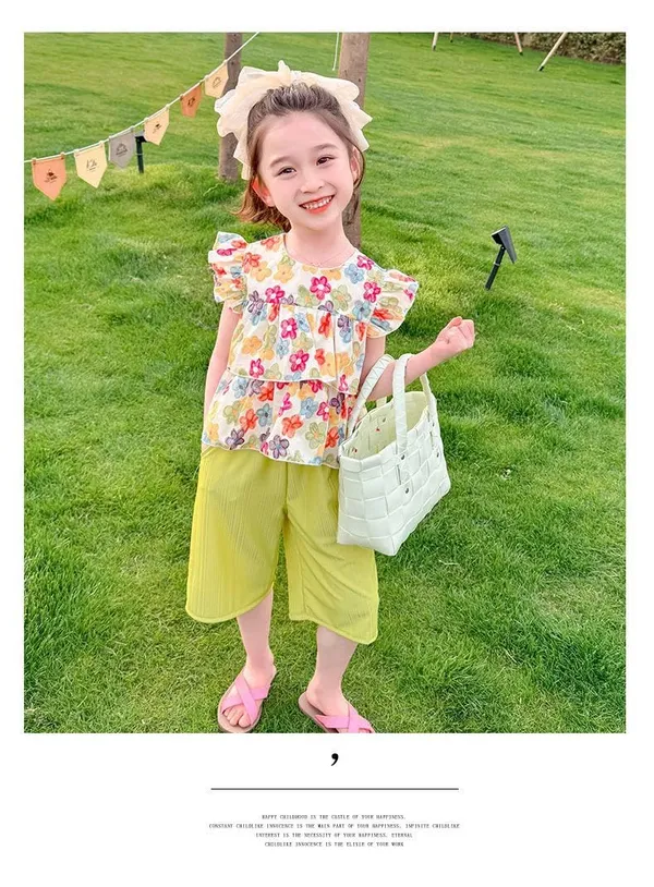 Green_Trendy_&_Comfortable_Ruffle_Top_Pant_Set_For_Girls