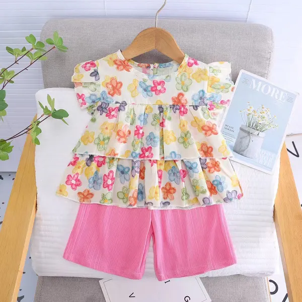 Pink_Trendy_&_Comfortable_Ruffle_Top_Pant_Set_For_Girls