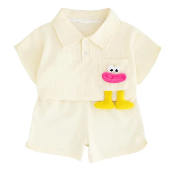 Cream_Trendy_&_Comfortable_Matching_Shorts_Set_For_Girls
