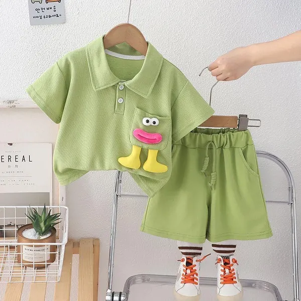 Green_Trendy_&_Comfortable_Matching_Shorts_Set_For_Girls
