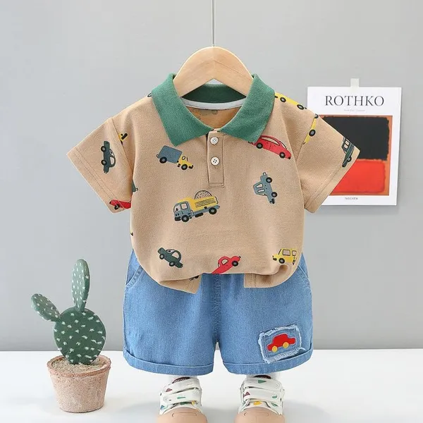 Brown_Trendy_&_Comfortable_Car_Denim_Short_Set_For_Boys