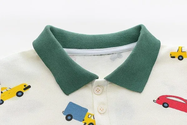 White_Trendy_&_Comfortable_Car_Denim_Short_Set_For_Boys