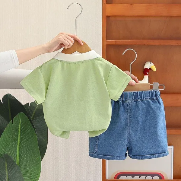 Green_Trendy_&_Comfortable_Polo_T-Shirt_Shorts_Set_For_Boys