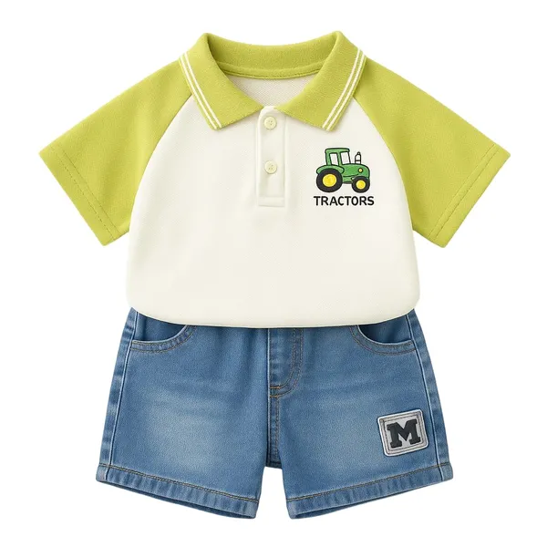 Green_Trendy_&_Comfortable_Polo_T-Shirt_Shorts_Set_For_Boys