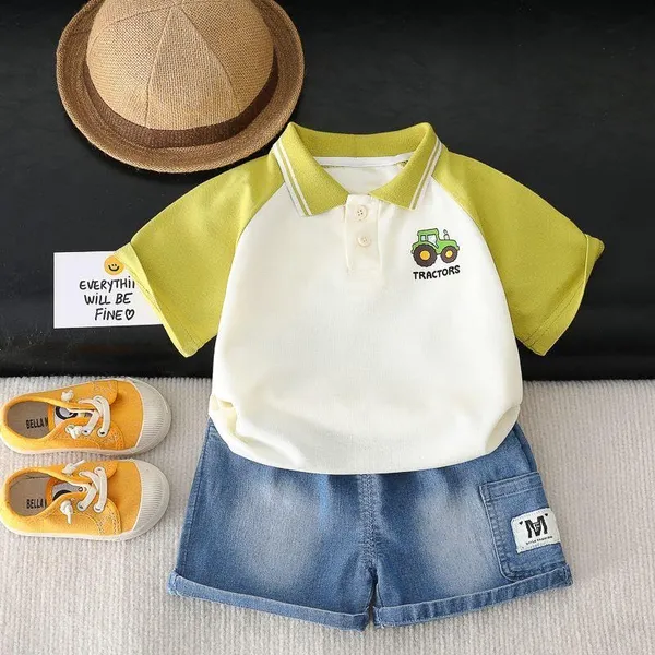 Green_Trendy_&_Comfortable_Polo_T-Shirt_Shorts_Set_For_Boys