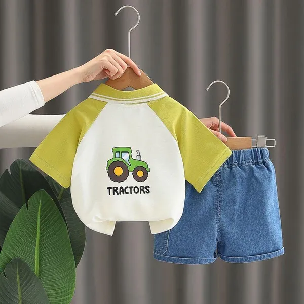 Green_Trendy_&_Comfortable_Polo_T-Shirt_Shorts_Set_For_Boys