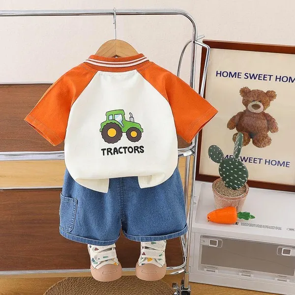 Orange_Trendy_&_Comfortable_Polo_T-Shirt_Shorts_Set_For_Boys