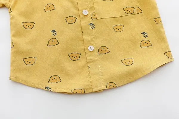 Yellow_Trendy_&_Comfortable_Shirt_Shorts_Set_For_Boys