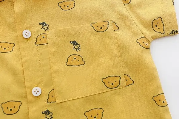 Yellow_Trendy_&_Comfortable_Shirt_Shorts_Set_For_Boys