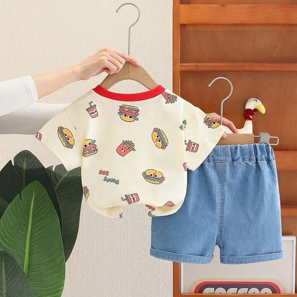 Cream_Trendy_&_Comfortable_Hamburger_Short_Set_For_Boys