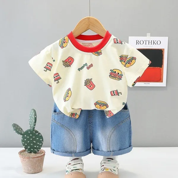 Cream_Trendy_&_Comfortable_Hamburger_Short_Set_For_Boys