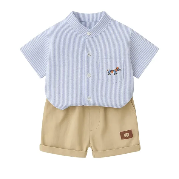 Blue_Trendy_&_Comfortable_Striped_Shirt_Shorts_Set_For_Boys