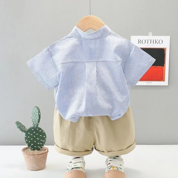 Blue_Trendy_&_Comfortable_Striped_Shirt_Shorts_Set_For_Boys