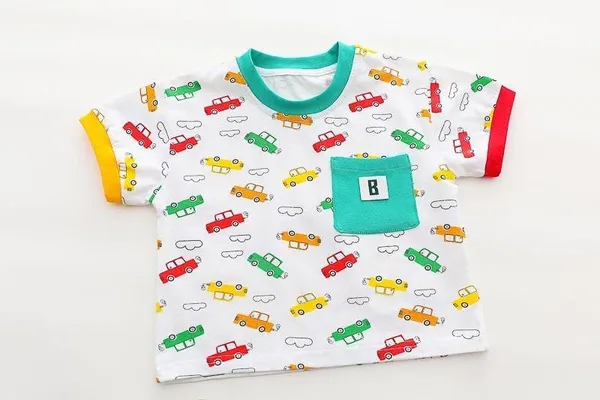 White_Trendy_&_Comfortable_Car_T-Shirt_Short_Set_For_Boys