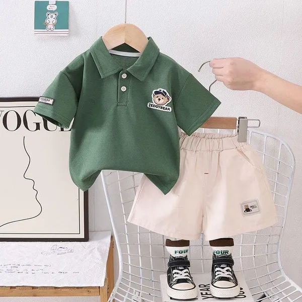 Green_Trendy_&_Comfortable_Teddy_Bear_T-Shirt_Set_For_Boys