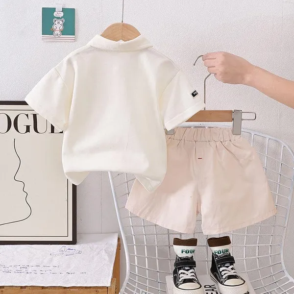 White_Trendy_&_Comfortable_Teddy_Bear_T-Shirt_Set_For_Boys