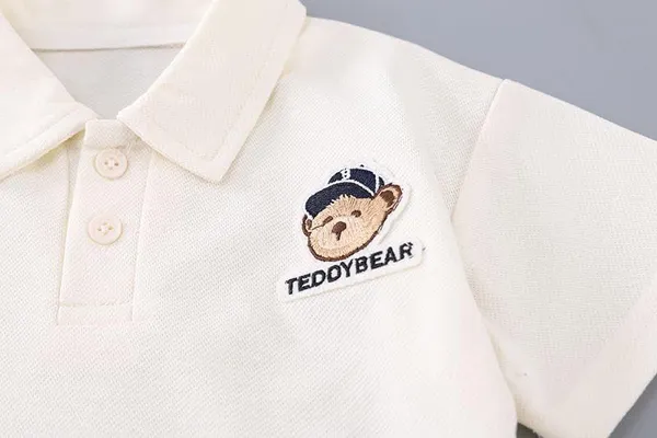 White_Trendy_&_Comfortable_Teddy_Bear_T-Shirt_Set_For_Boys