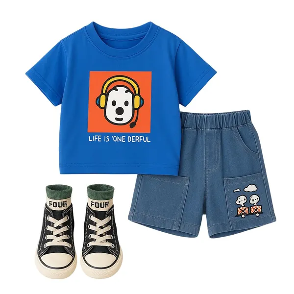 Blue_Trendy_&_Comfortable_Dog_Denim_Short_Set_For_Boys