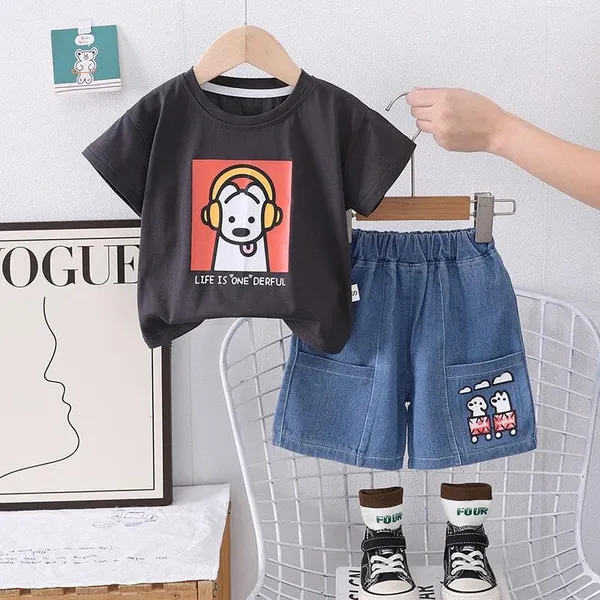 Grey_Trendy_&_Comfortable_Dog_Denim_Short_Set_For_Boys