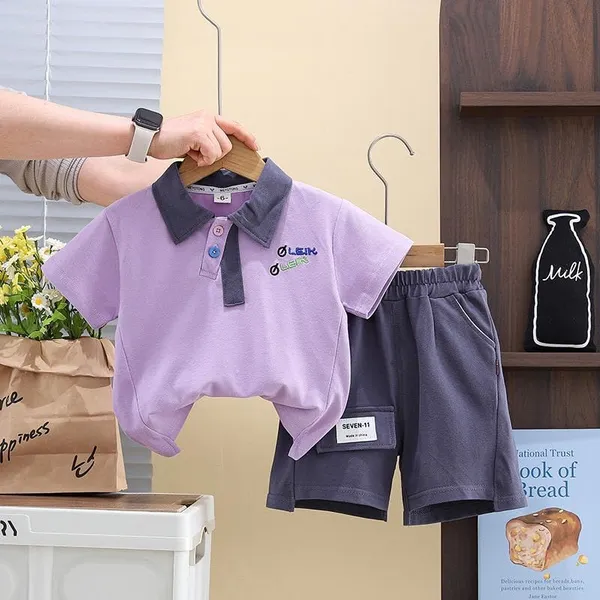 Lavender_Trendy_&_Comfortable_Matching_Shorts_Set_For_Boys