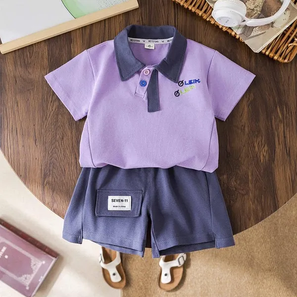 Lavender_Trendy_&_Comfortable_Matching_Shorts_Set_For_Boys