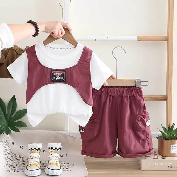 Red_Trendy_&_Comfortable_Matching_Shorts_Set_For_Kids_For_Boys