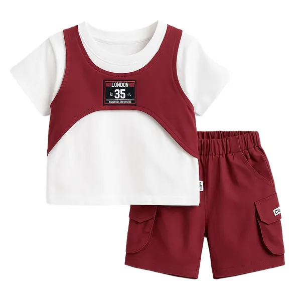 Red_Trendy_&_Comfortable_Matching_Shorts_Set_For_Kids_For_Boys