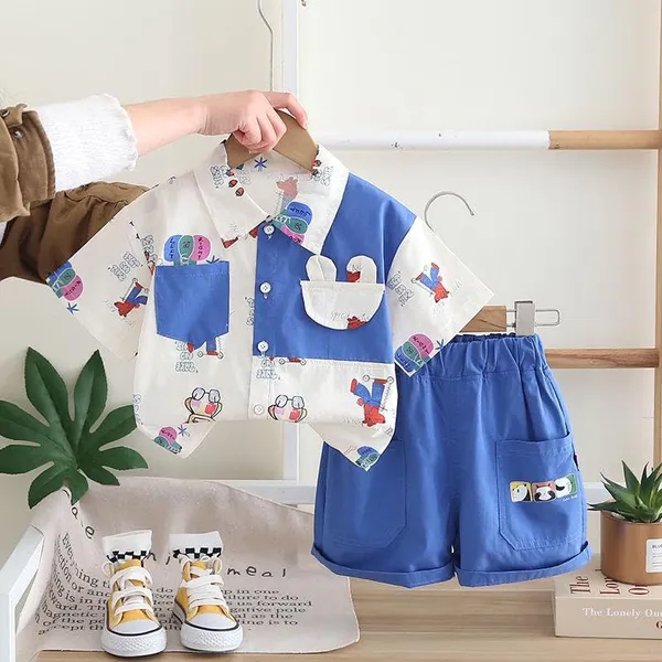 Blue_Trendy_&_Comfortable_Shirt_Matching_Shorts_Set_For_Boys