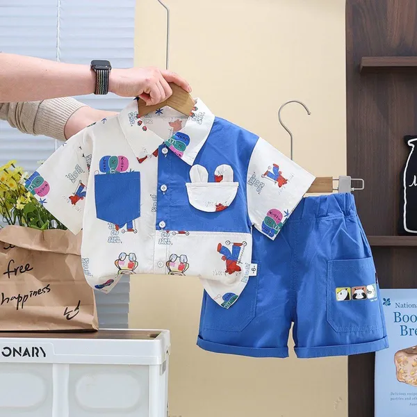 Blue_Trendy_&_Comfortable_Shirt_Matching_Shorts_Set_For_Boys