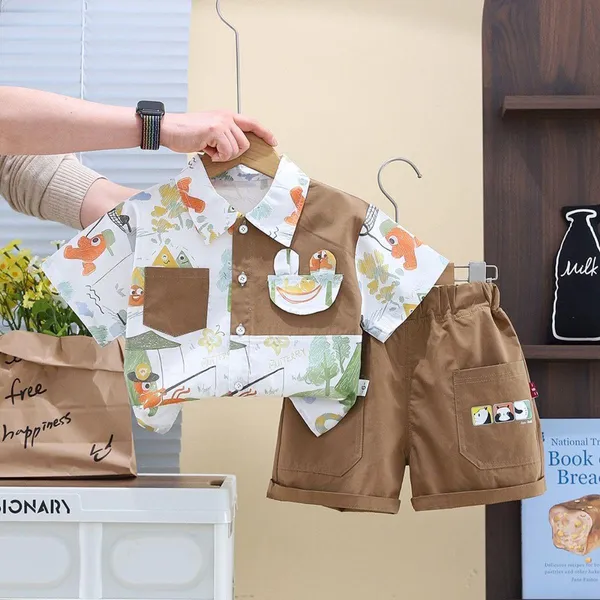 Brown_Trendy_&_Comfortable_Shirt_Matching_Shorts_Set_For_Boys