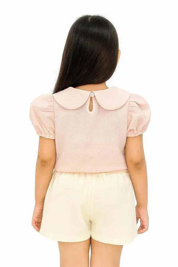 Pink_Trendy_&_Comfortable_Puff_Sleeve_Heart_Top_&_Ruffle_Shorts_Set_For_Girls