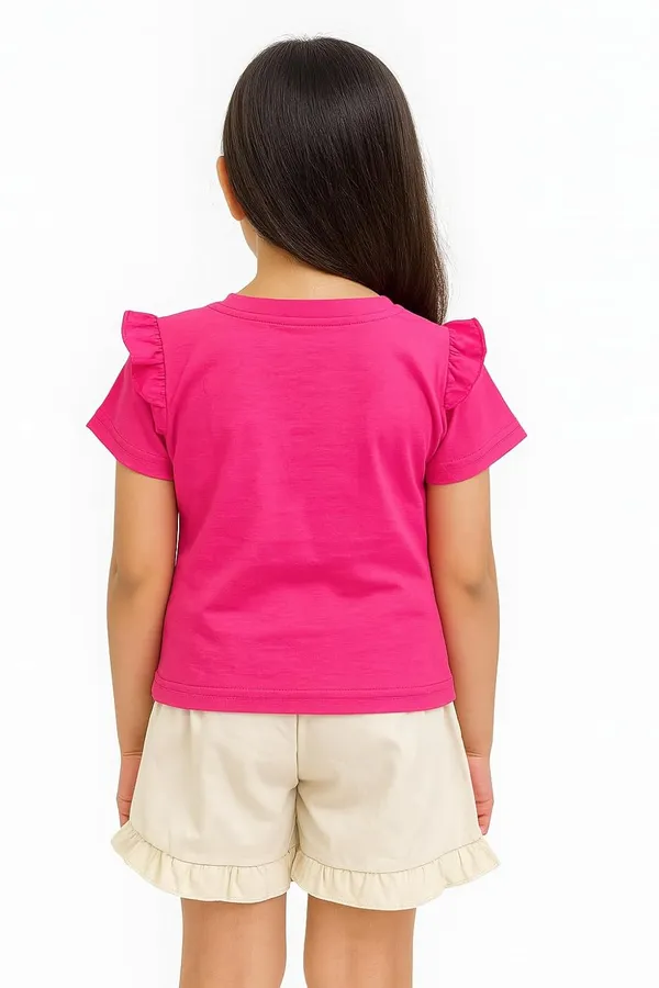 Magenta_Trendy_&_Comfortable_Bunny_&_Carrot_Top_With_Ruffle_Shorts_For_Girls