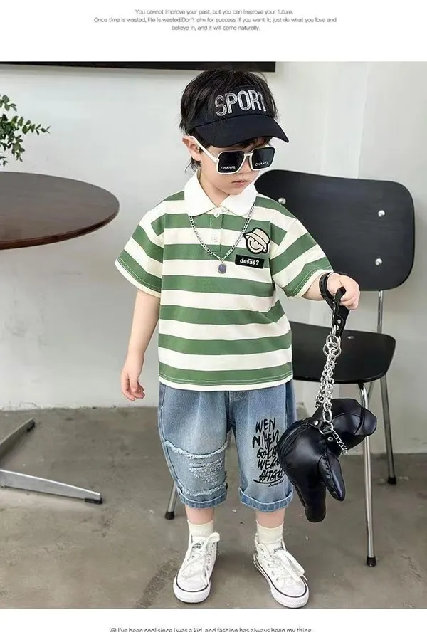 Green_Trendy_&_Comfortable_Monochrome_Shorts_Set_For_Boys