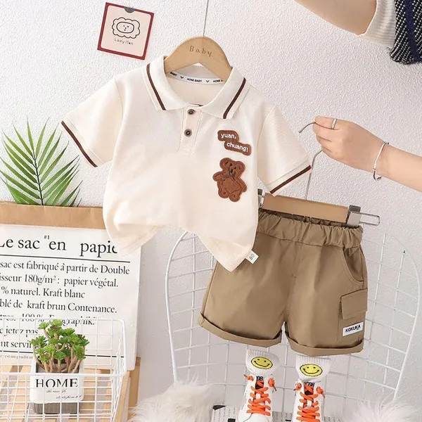 Brown_Trendy_&_Comfortable_Polo_T-Shirt_Shorts_Set_For_Boys