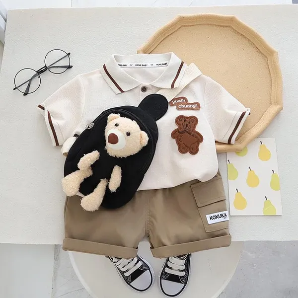 Brown_Trendy_&_Comfortable_Polo_T-Shirt_Shorts_Set_For_Boys
