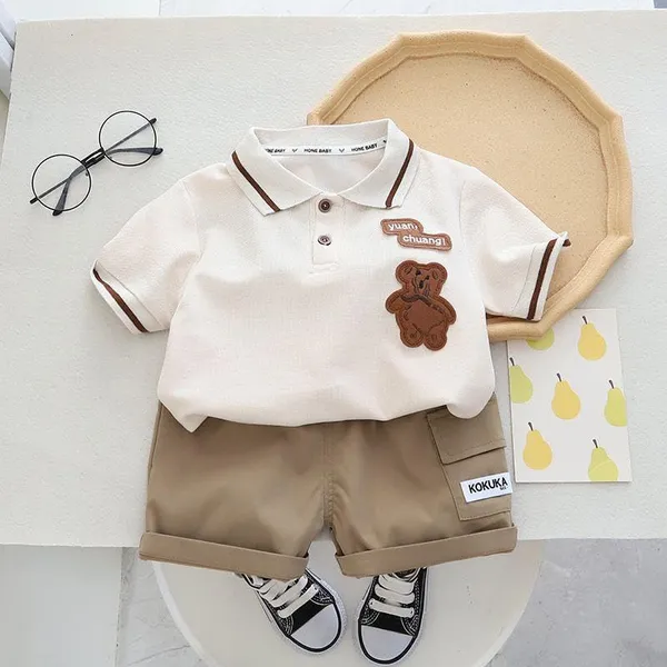 Brown_Trendy_&_Comfortable_Polo_T-Shirt_Shorts_Set_For_Boys