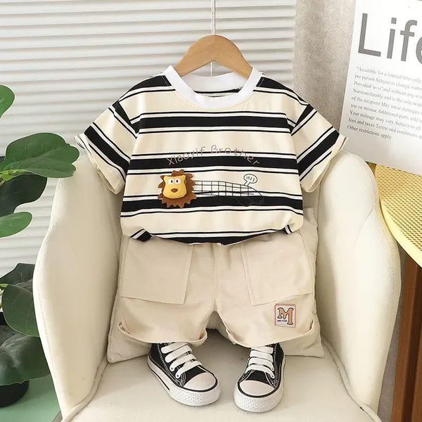 Black_Trendy_&_Comfortable_Stripped_Shorts_Set_For_Boys