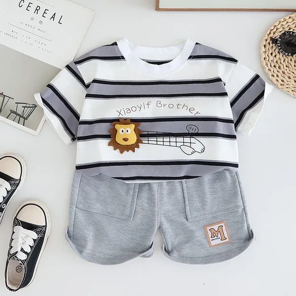 Grey_Trendy_&_Comfortable_Stripped_Shorts_Set_For_Boys