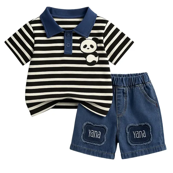 Black_Trendy_&_Comfortable_P&A_Denim_Shorts_Set_For_Boys