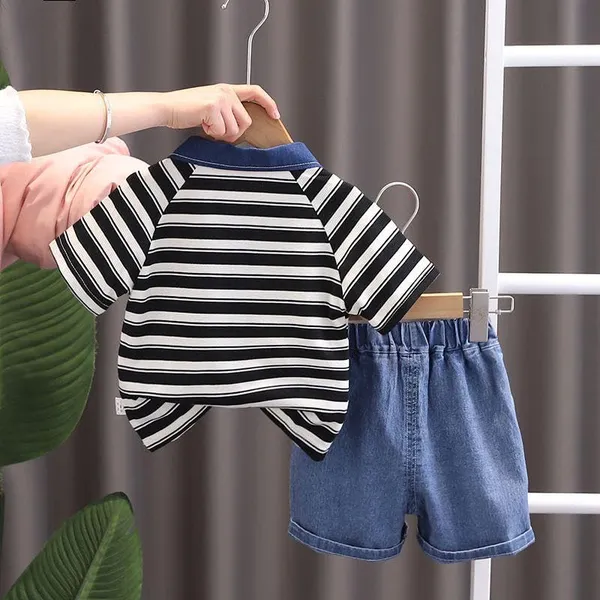 Black_Trendy_&_Comfortable_P&A_Denim_Shorts_Set_For_Boys