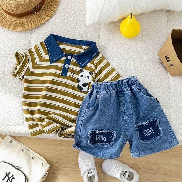 Green_Trendy_&_Comfortable_P&A_Denim_Shorts_Set_For_Boys