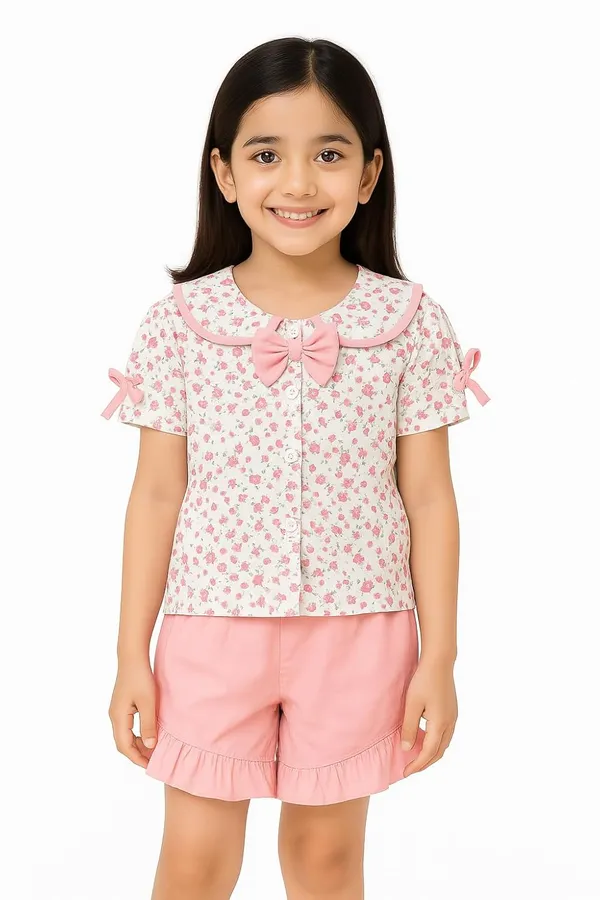 Pink_Trendy_&_Comfortable_Matching_Shorts_Set_For_Girls