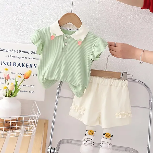 Green_Trendy_&_Comfortable_T-Shirt_&_Shorts_For_Girls