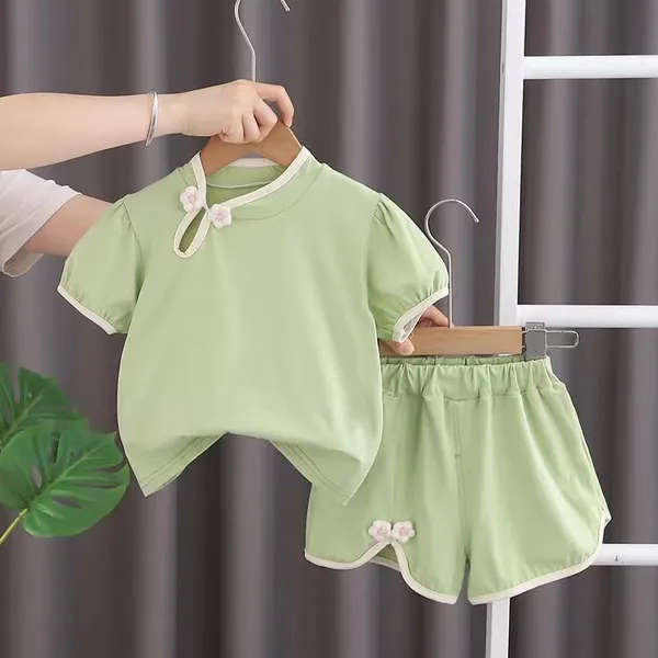 Green_Trendy_&_Comfortable_Summery_Pastel_Sets_T_Shirt_&_Shorts_Set_For_Girls