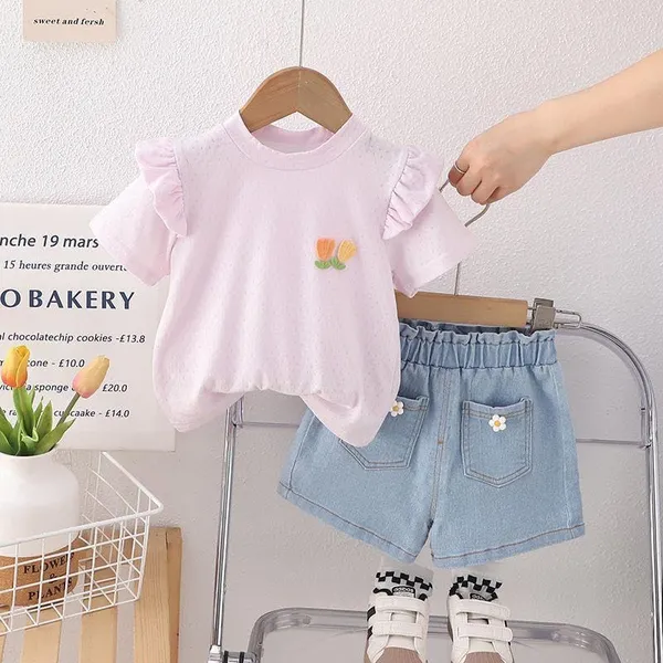Lavender_Trendy_&_Comfortable_Embroidered_Flower_Top_&_Denim_Set_For_Girls